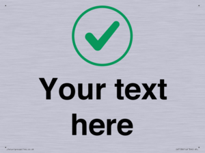 Custom plain background, green tick in circle sign